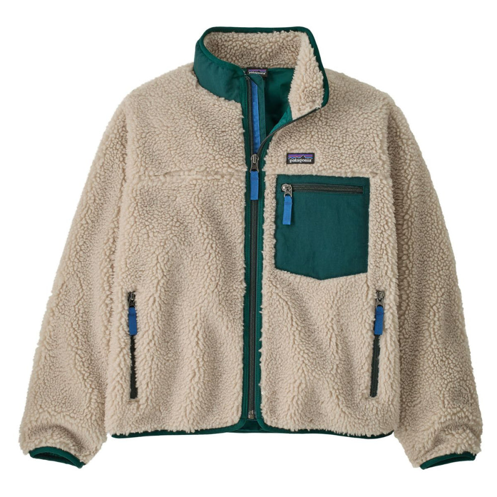 Patagonia - Kids Retro-X Fleece Jacket Natural /Cascade Green