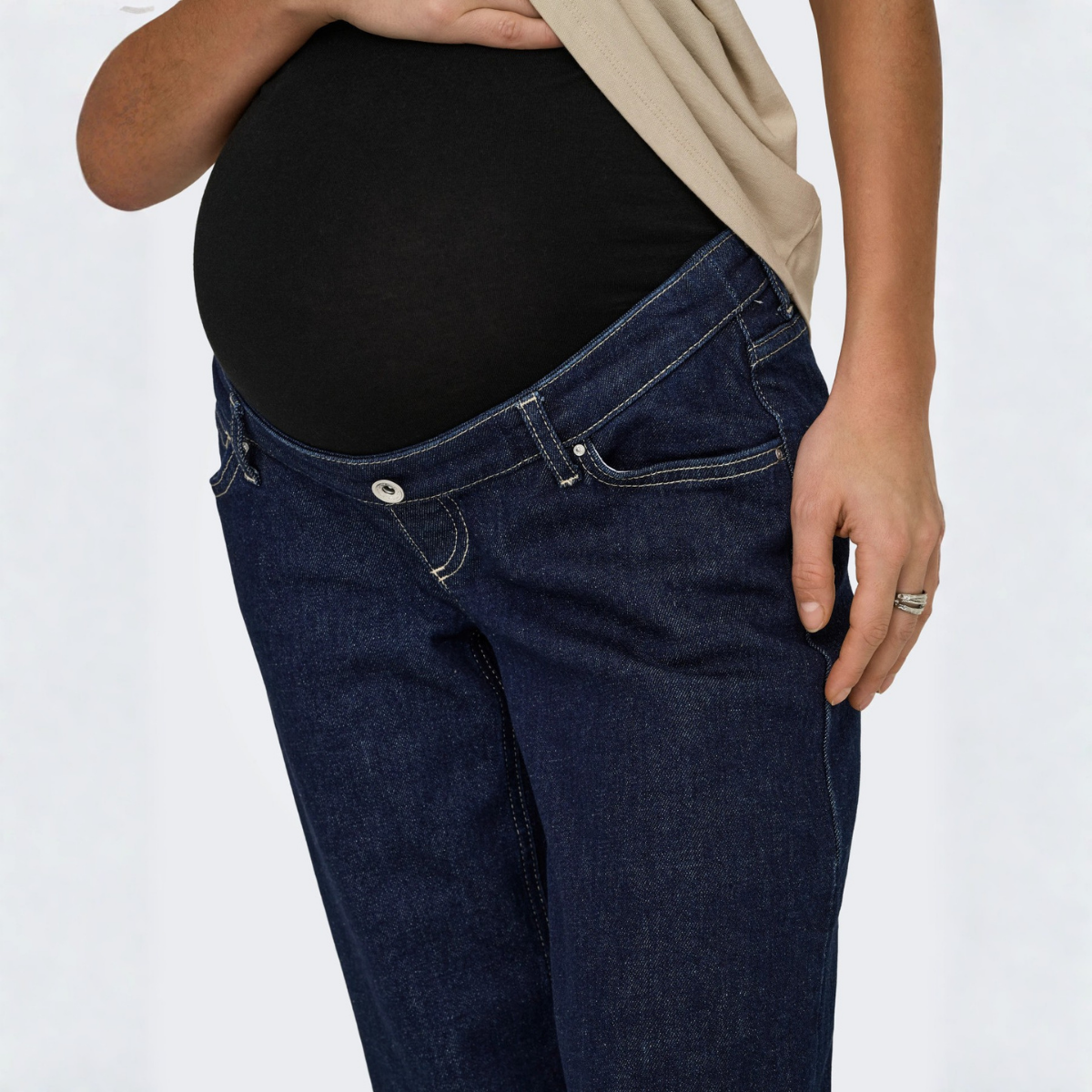 ONLY Maternity - Jeans Juicy Wide Leg Dark Blue Denim Rinse