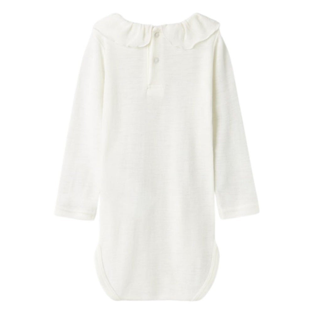 Name It - Body Ull Rib m/ krage Wang Snow White