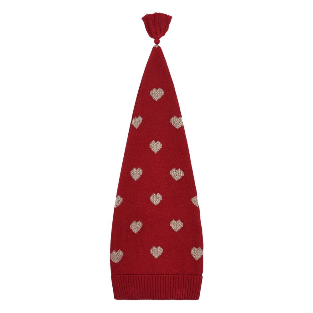Hust and Claire - Nisselue Filiz Knit Teaberry Hearts