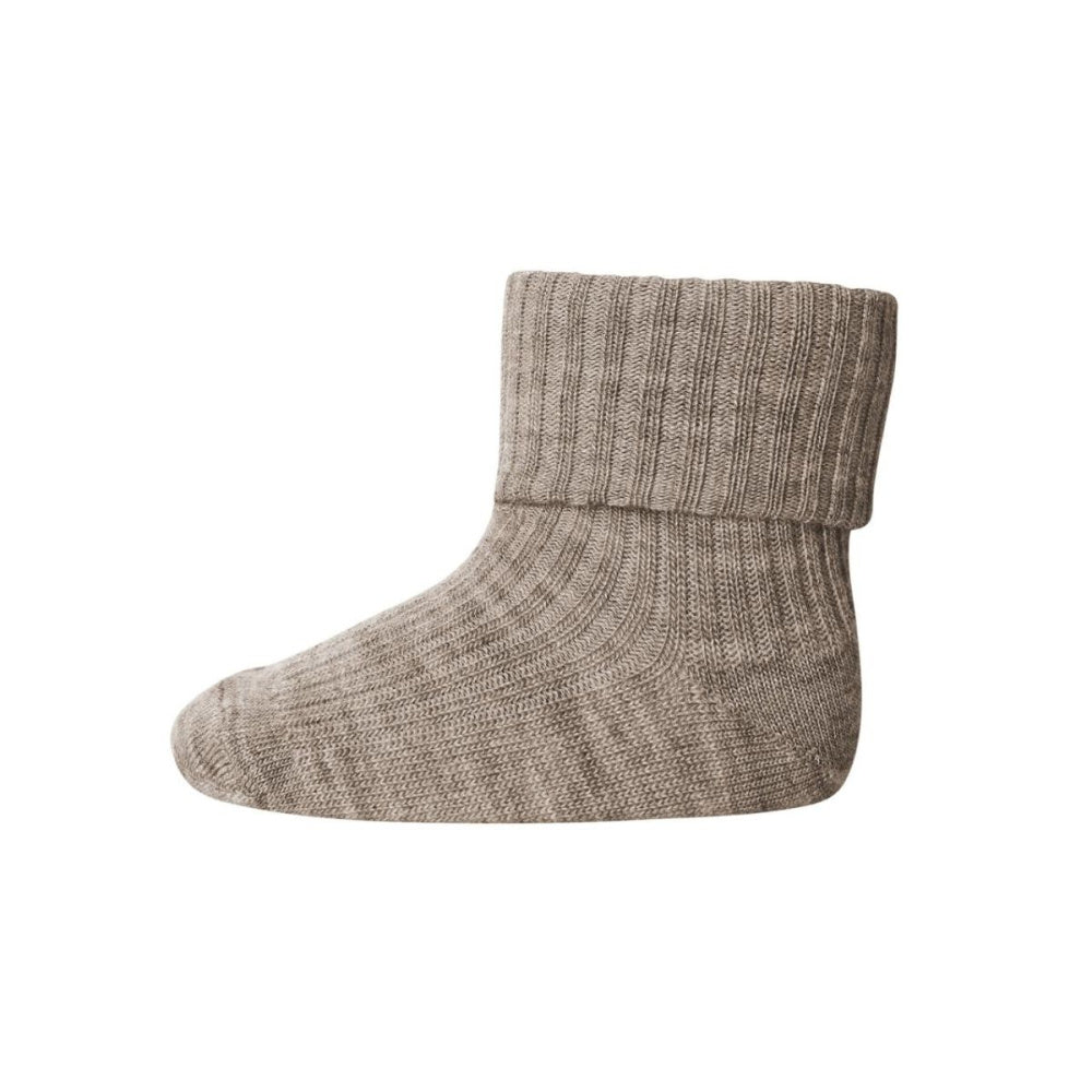 MP - Sokker Ull Baby Ribb Light Brown Melange