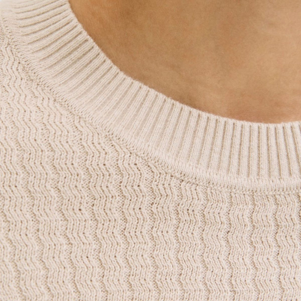 Jack & Jones - Genser Knit Blubarkley Zigzag Simply Taupe