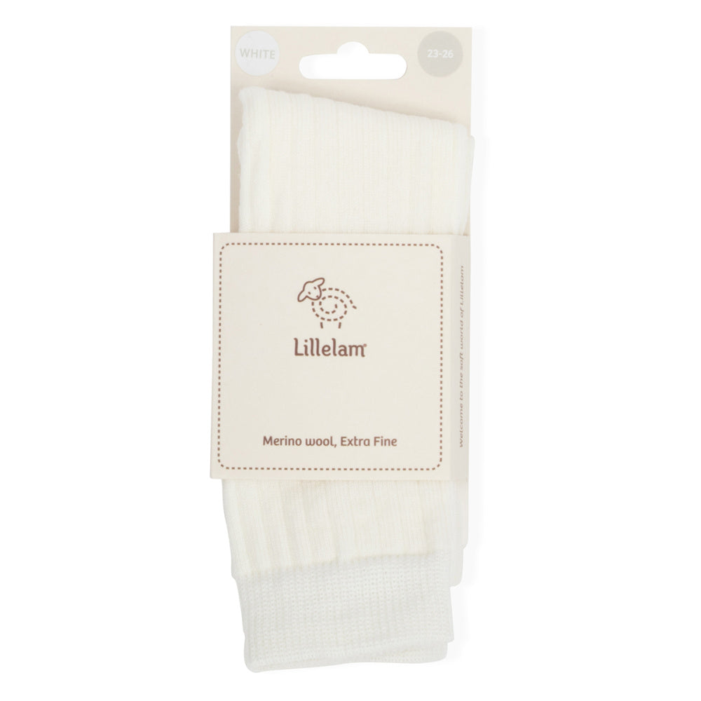 Lillelam - Knestrømper Ull Hvit