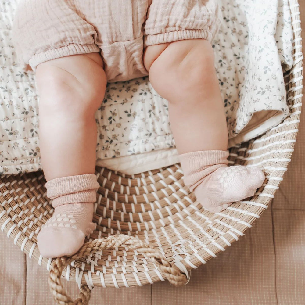 GoBabyGo - Sokker i Bambus Antiskli LV Soft Pink