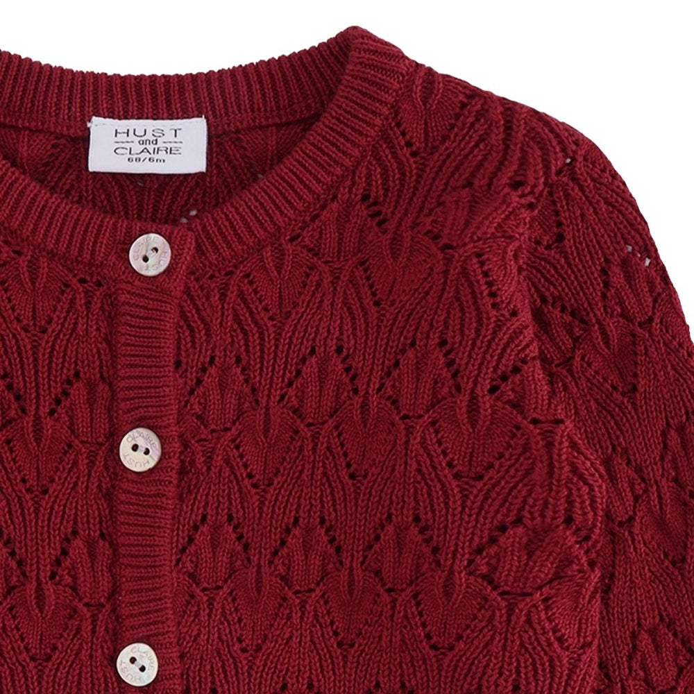 Hust and Claire - Cardigan Baby Cilja Pointelle Teaberry