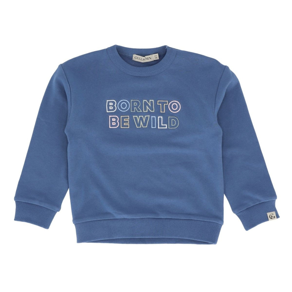 Gullkorn - Genser Sweat "Born To Be Wild" Stålblå