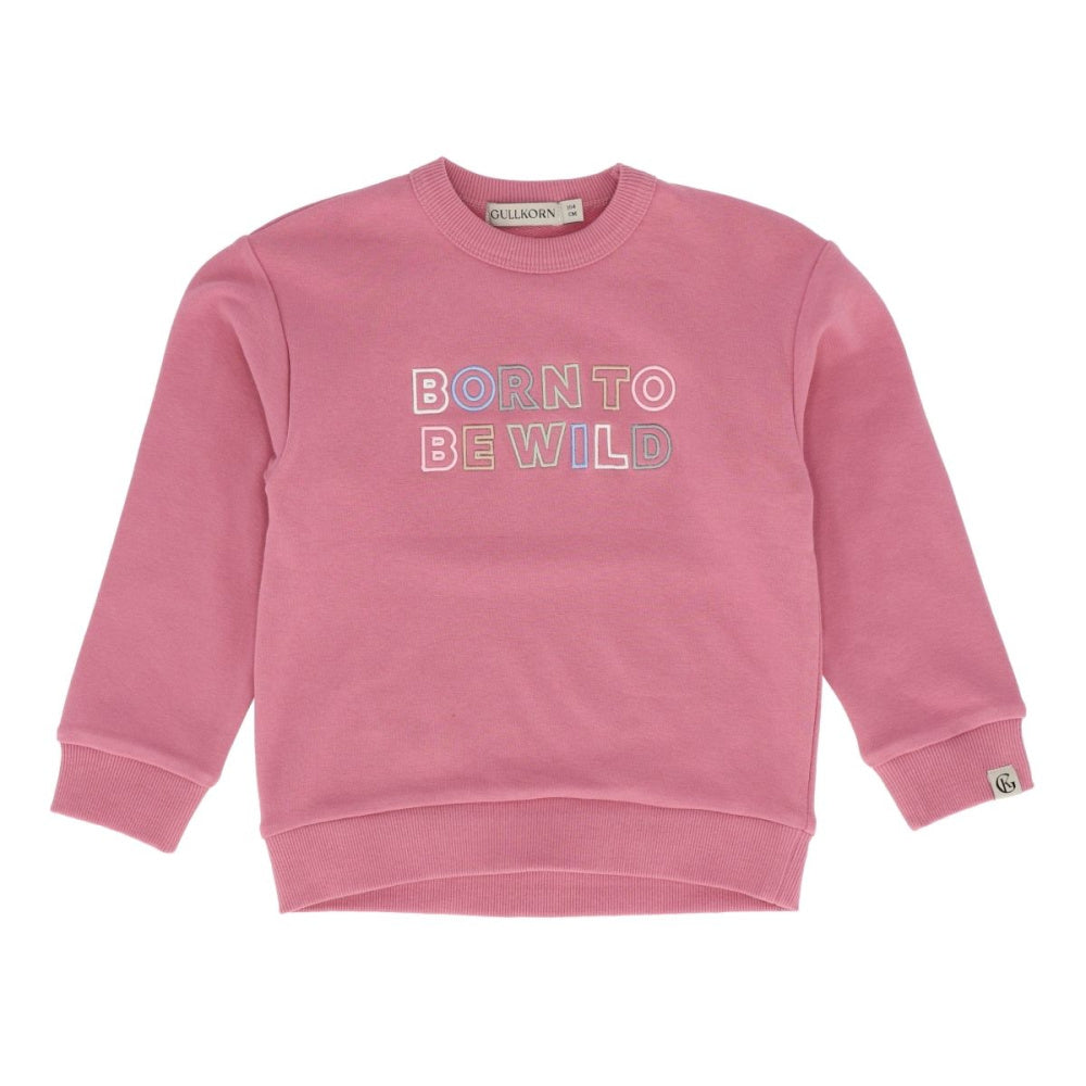 Gullkorn - Genser Sweat "Born To Be Wild" Dus Rosa