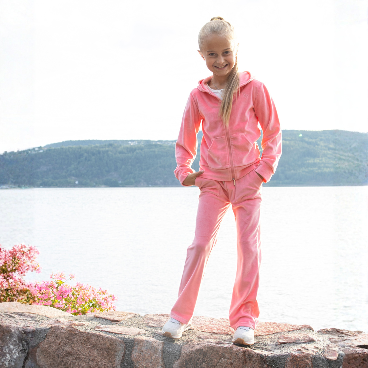 Vilje & Ve - Bukse i Velour Hermine Coral
