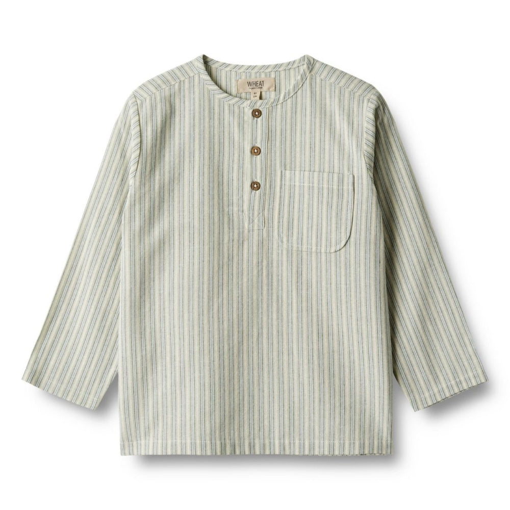 Wheat - Skjorte Bjørk Aquablue Stripe