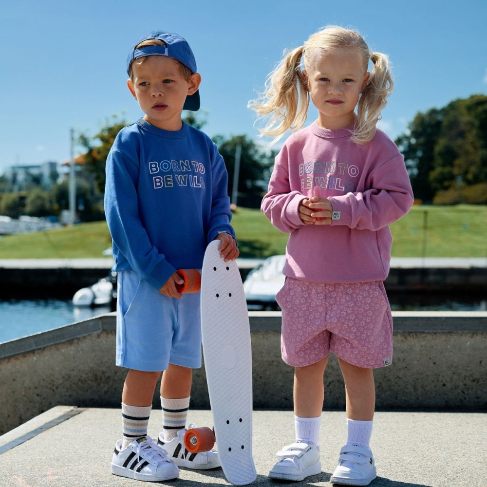 Gullkorn - Genser Sweat "Born To Be Wild" Stålblå
