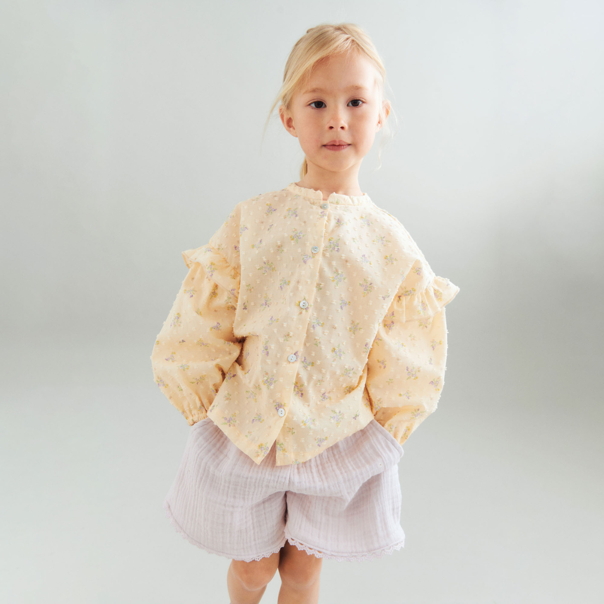 Wheat - Shorts Lace Eileen Purple Light Flowers