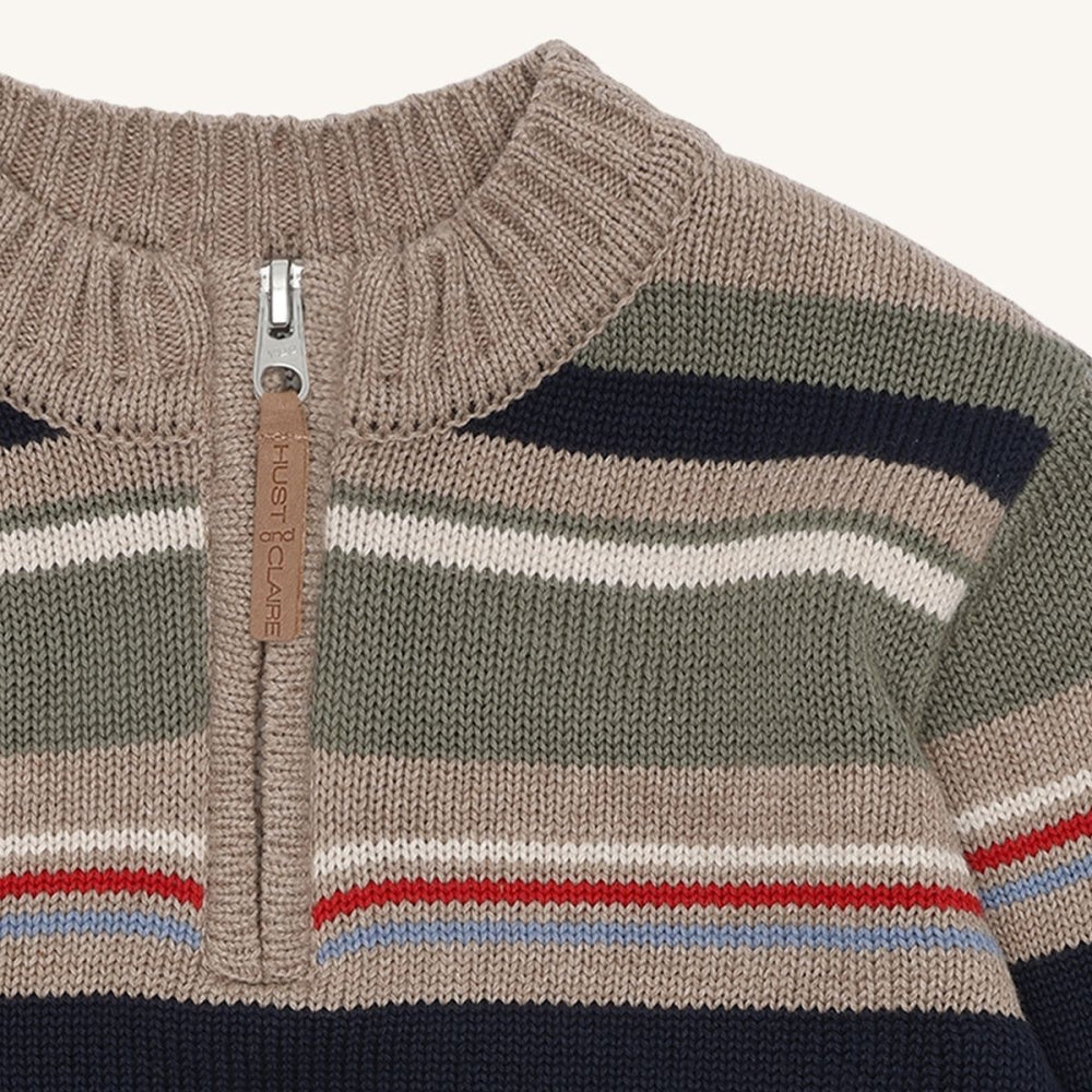 Hust and Claire - Genser Pelle Knit Stripe Biscuit