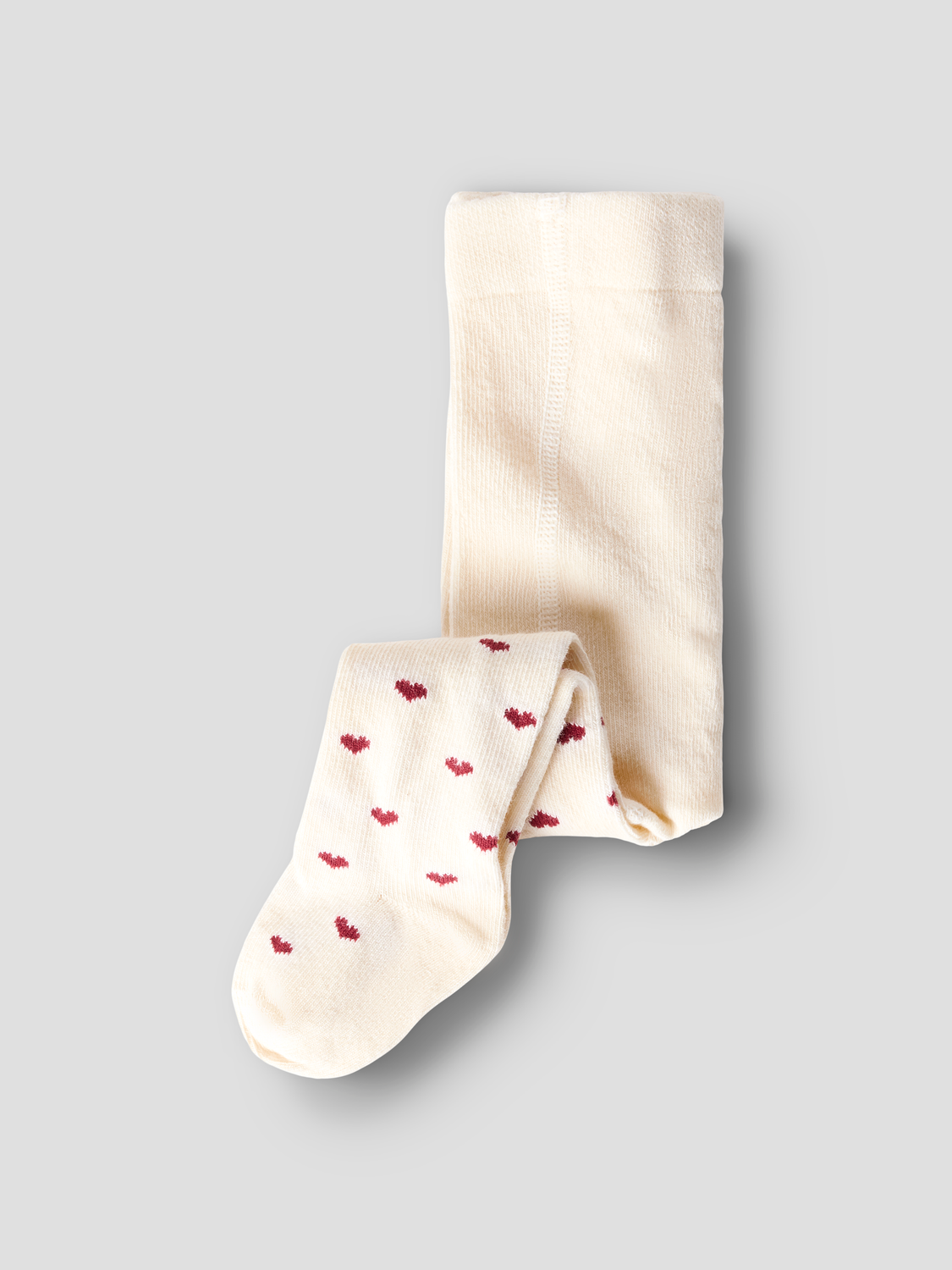 Lil' Atelier - Strømpebukse Baby Reba Turtledove + Biking Red Hearts