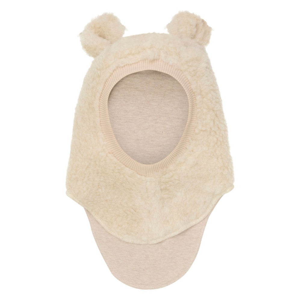 Huttelihut - Balaclava Ull Teddy Ører Cement