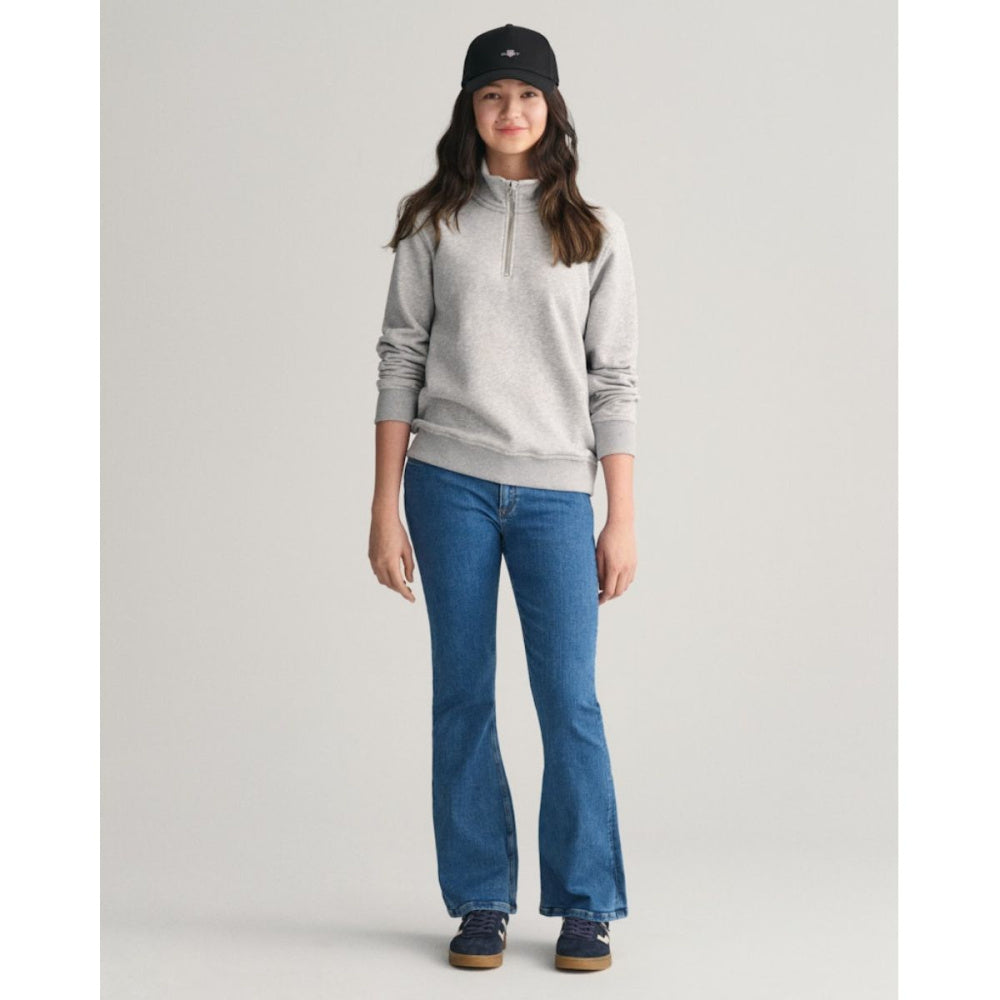 Gant - Genser Jr Shield Half Zip Light Grey Melange