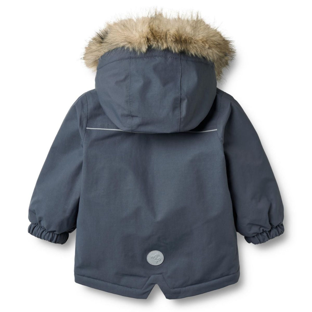 Wheat - Vinterjakke Baby Kasper Tech Greyblue