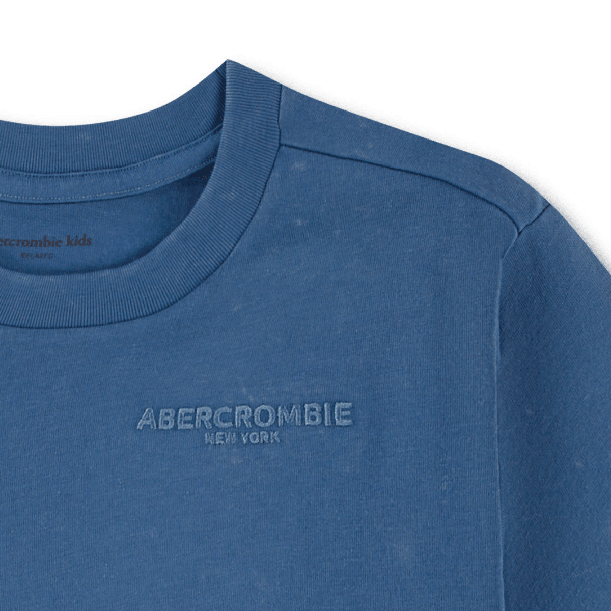 Abercrombie and Fitch - T-skjorte Sunfaded Knit Moonlight Blue - Guttelus