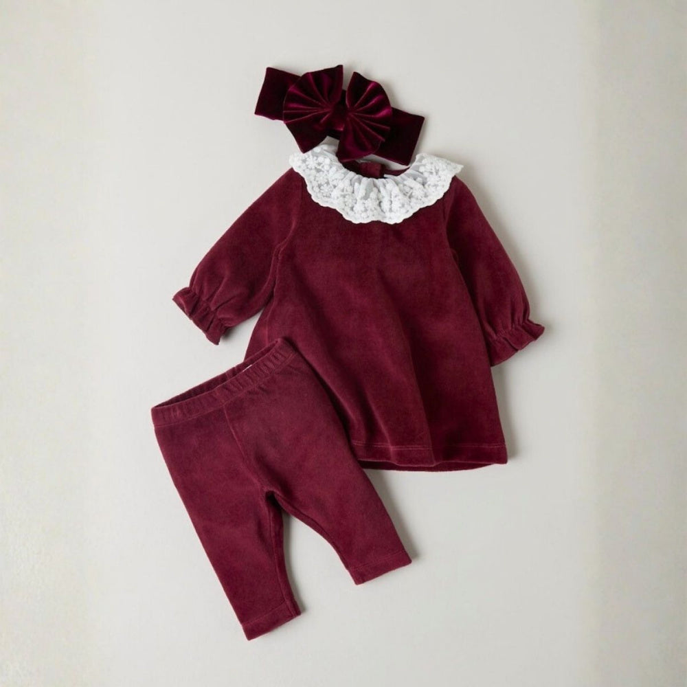 Name It - Leggings Baby Roxy Velour Burgundy