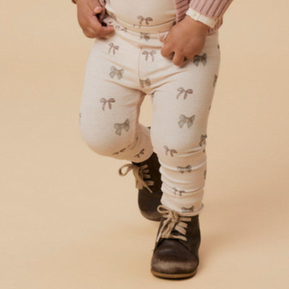 Lil'Atelier - Leggings Baby Gavo Silver Peony Bow