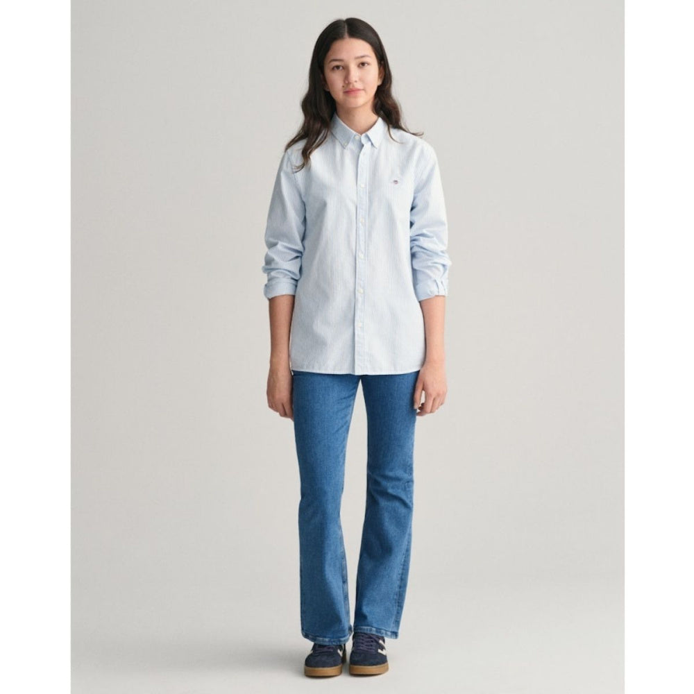 Gant - Skjorte Oxford Striped Capri Blue