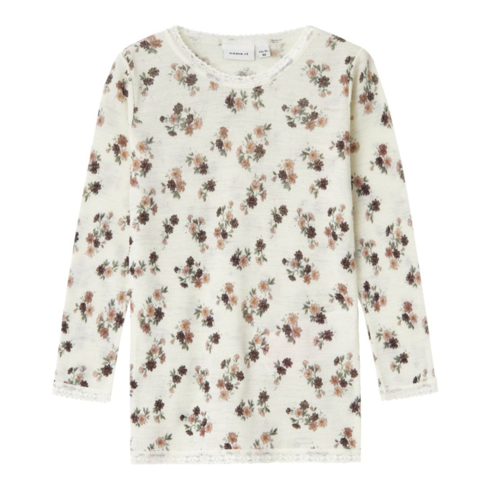 Name It - Trøye Ull Wang Blomster Snow White