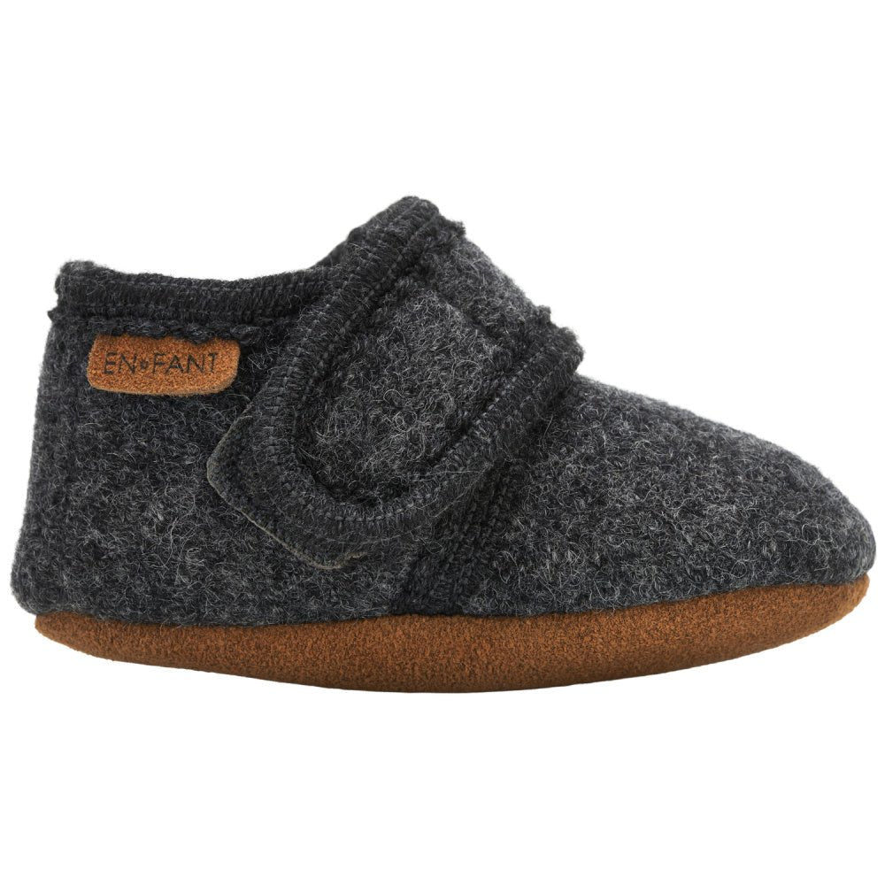 En Fant - Tøfler i Ull Dark Grey Melange - Guttelus.no