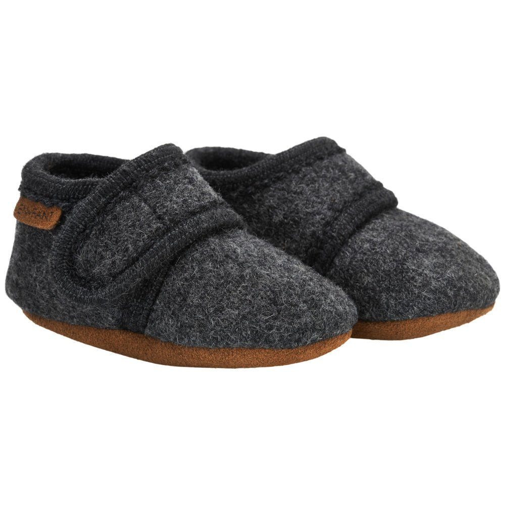 En Fant - Tøfler i Ull Dark Grey Melange - Guttelus.no
