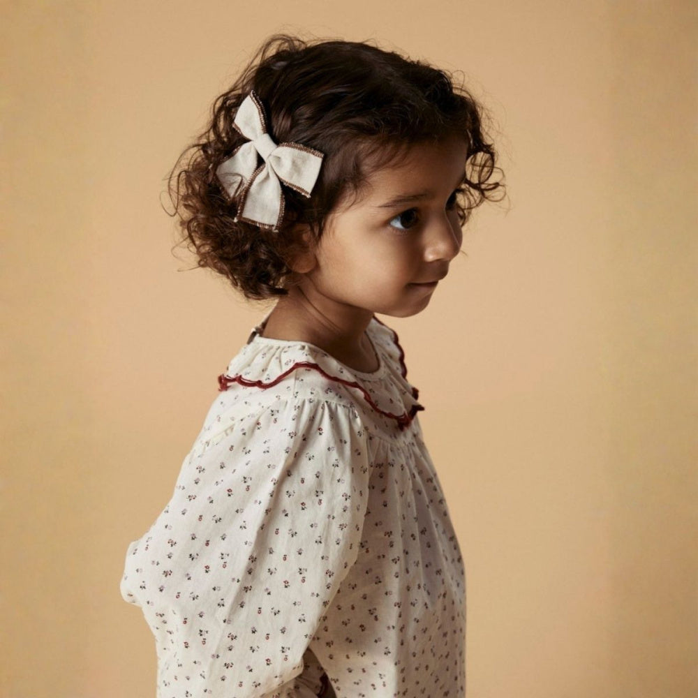 Lil'Atelier - Bluse med Krage Rasia Turtledove Red Dahlia