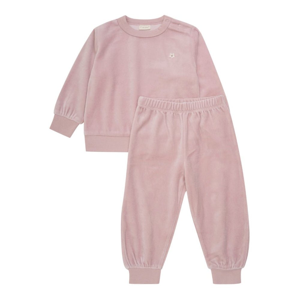 Fixoni - 2 delt Sett i Velour Shadow Gray - Guttelus.no