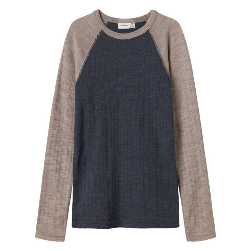 Name It - Trøye Ull Jr Wang Raglan Ombre Blue/ Satellites