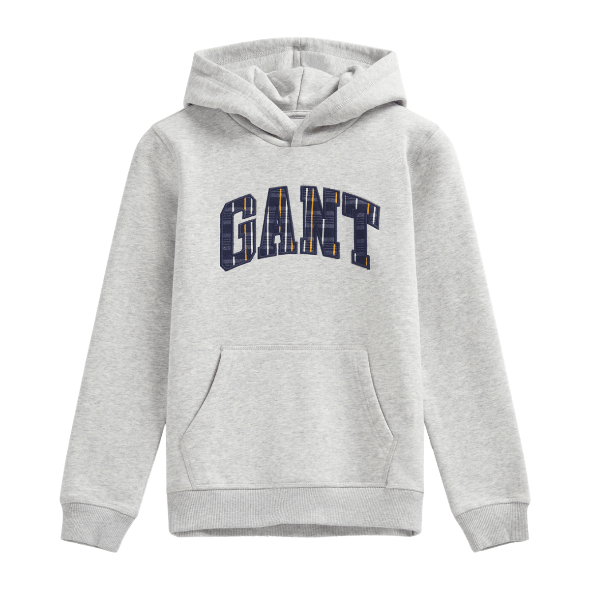 Gant - Hettegenser Check Applique Grey Melange - Guttelus