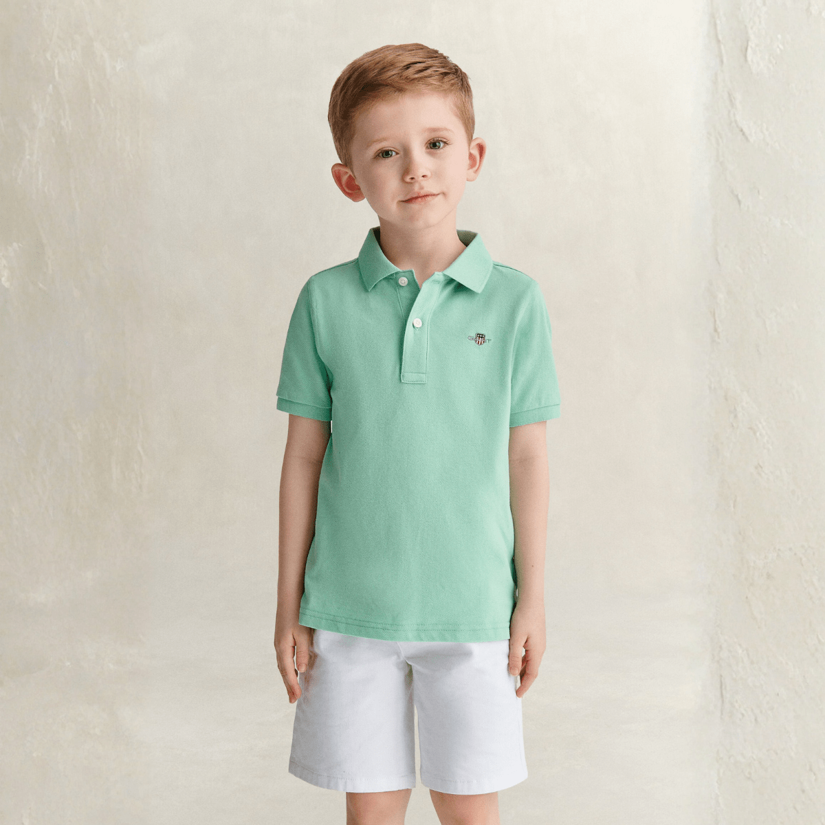 Gant - Pique Shield SS Polo Washed Turquoise - Guttelus.no