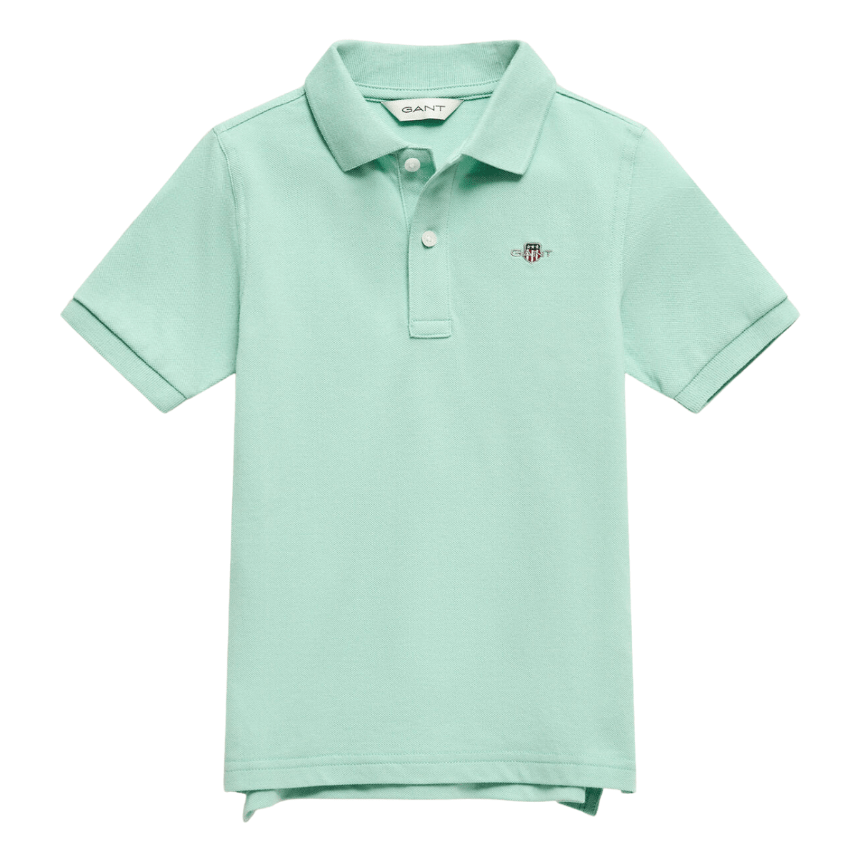 Gant - Pique Shield SS Polo Washed Turquoise - Guttelus.no