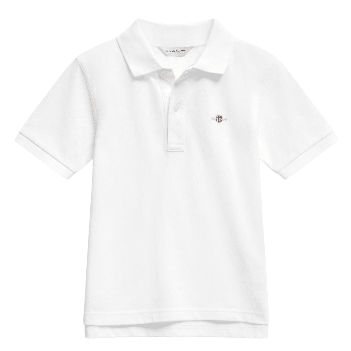Gant - Pique Shield SS Polo White - Guttelus.no