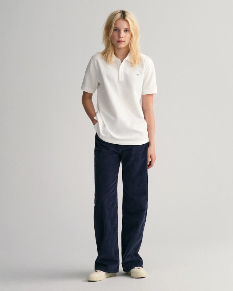 Gant - Poloskjorte Shield Pique White Jr - Guttelus.no