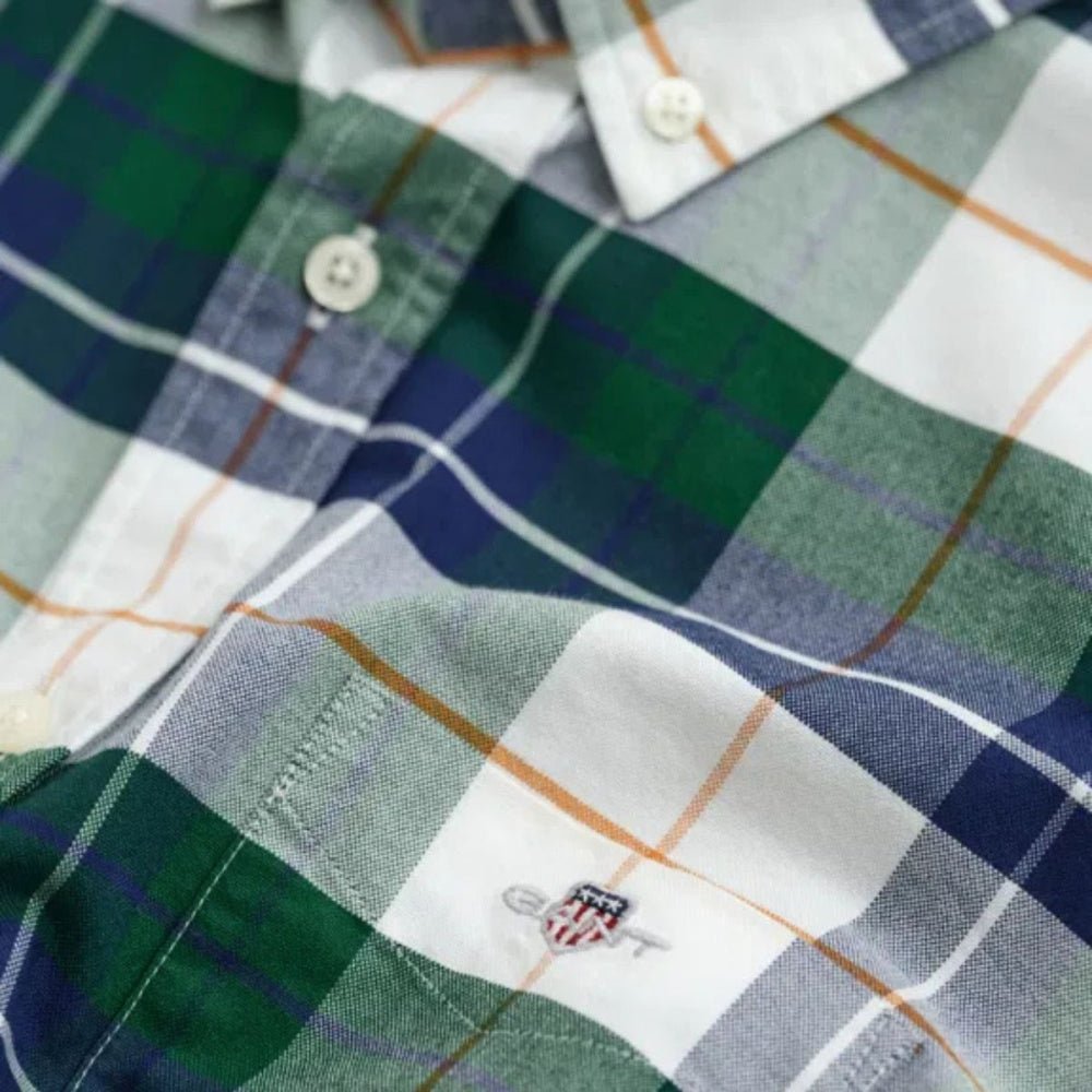 Gant - Skjorte Oxford Checked Forest Green - Guttelus.no