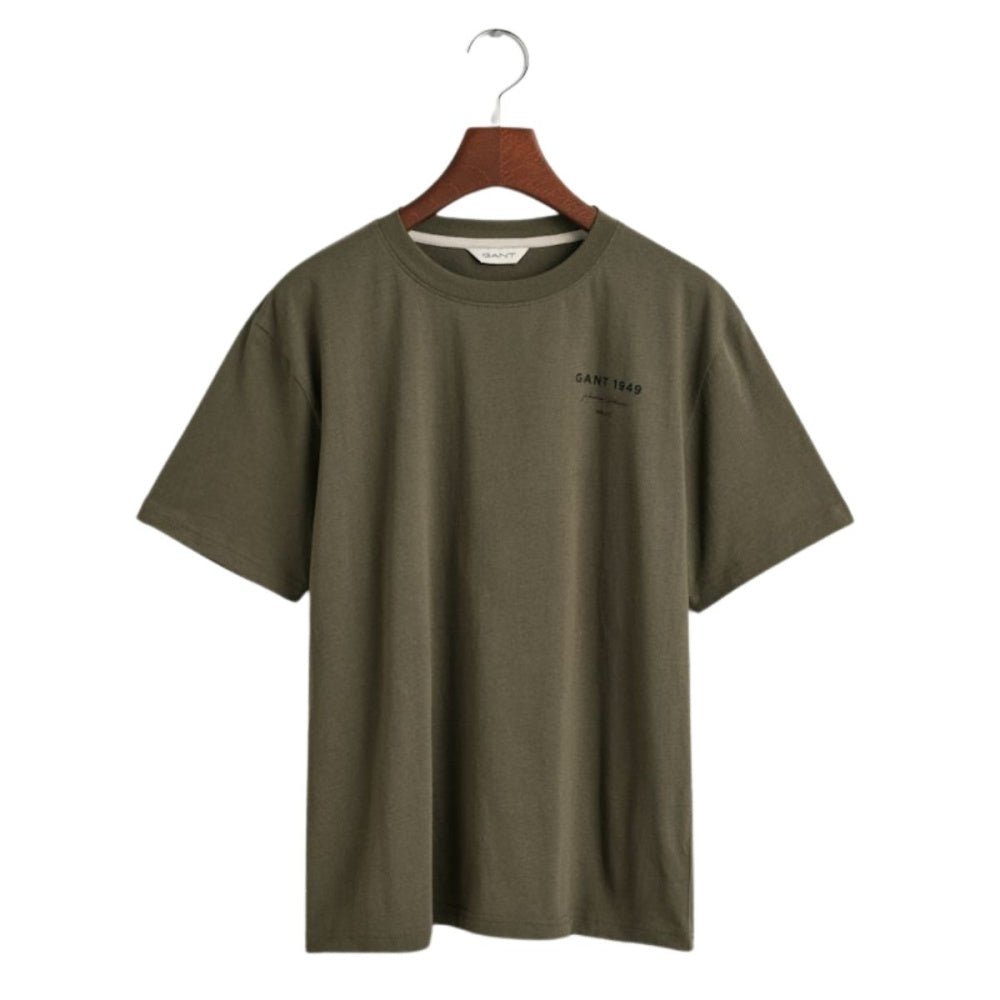Gant - T-skjorte Graphic Script Juniper Green - Guttelus