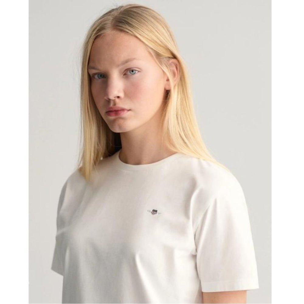 Gant - T-skjorte Jr Shield White - Guttelus