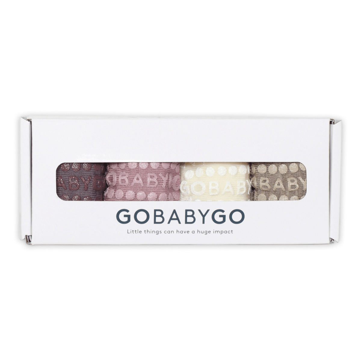 GoBabyGo - Sokker i Ull 4-pk Combo-box Purple/ Rose/ Snow/ Sand - Guttelus.no