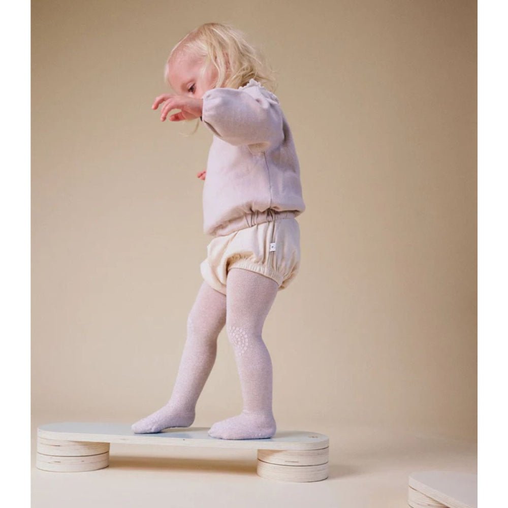 GoBabyGo - Strømpebukse Antiskli Bambus Ivory Glitter - Guttelus