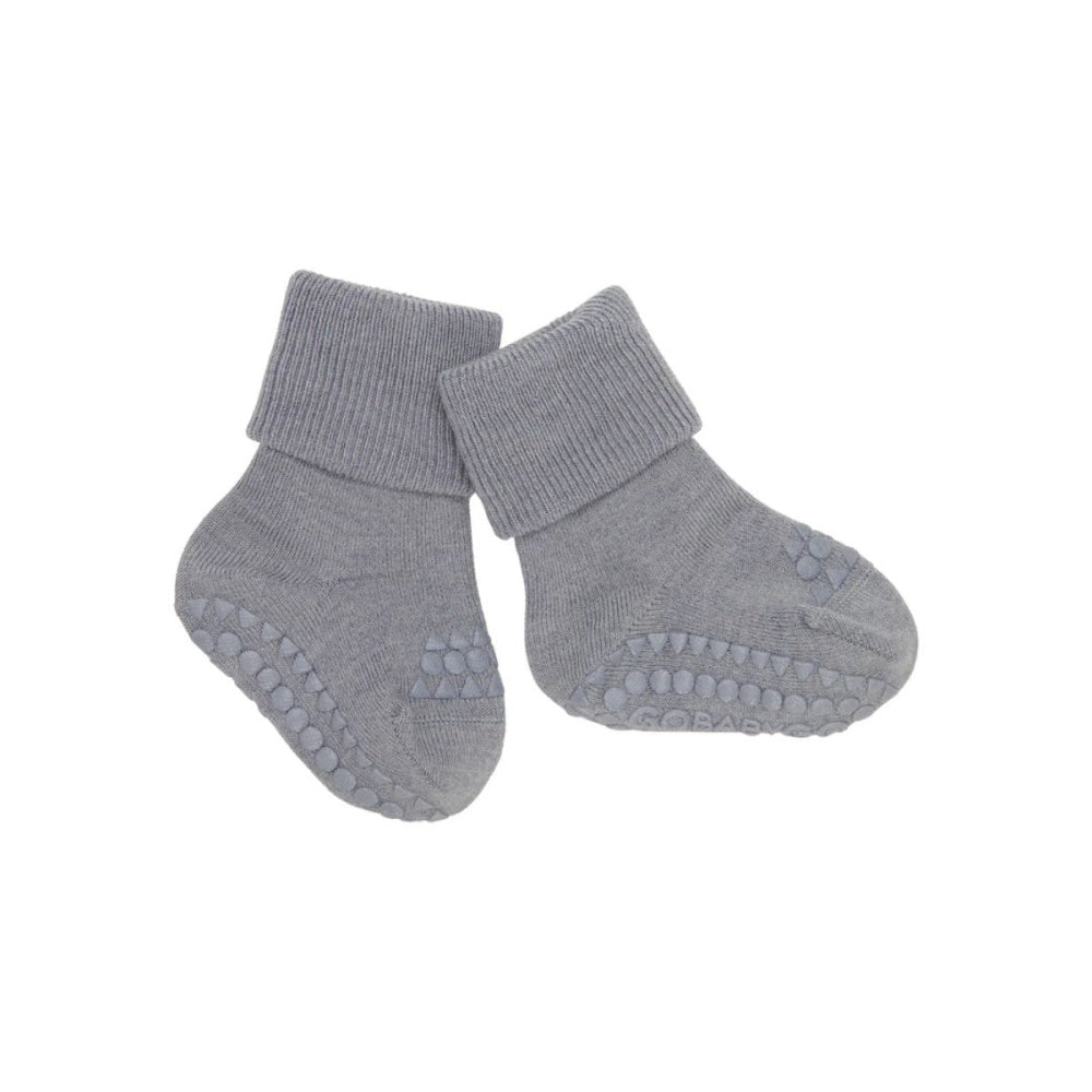 GoBabyGo - Ullsokker Merino Antiskli Grey Melange - Guttelus
