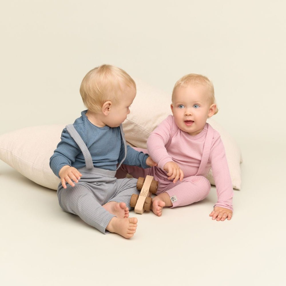 Gullkorn - Longs i Ull med seler Baby Chalk LillaRosa - Guttelus
