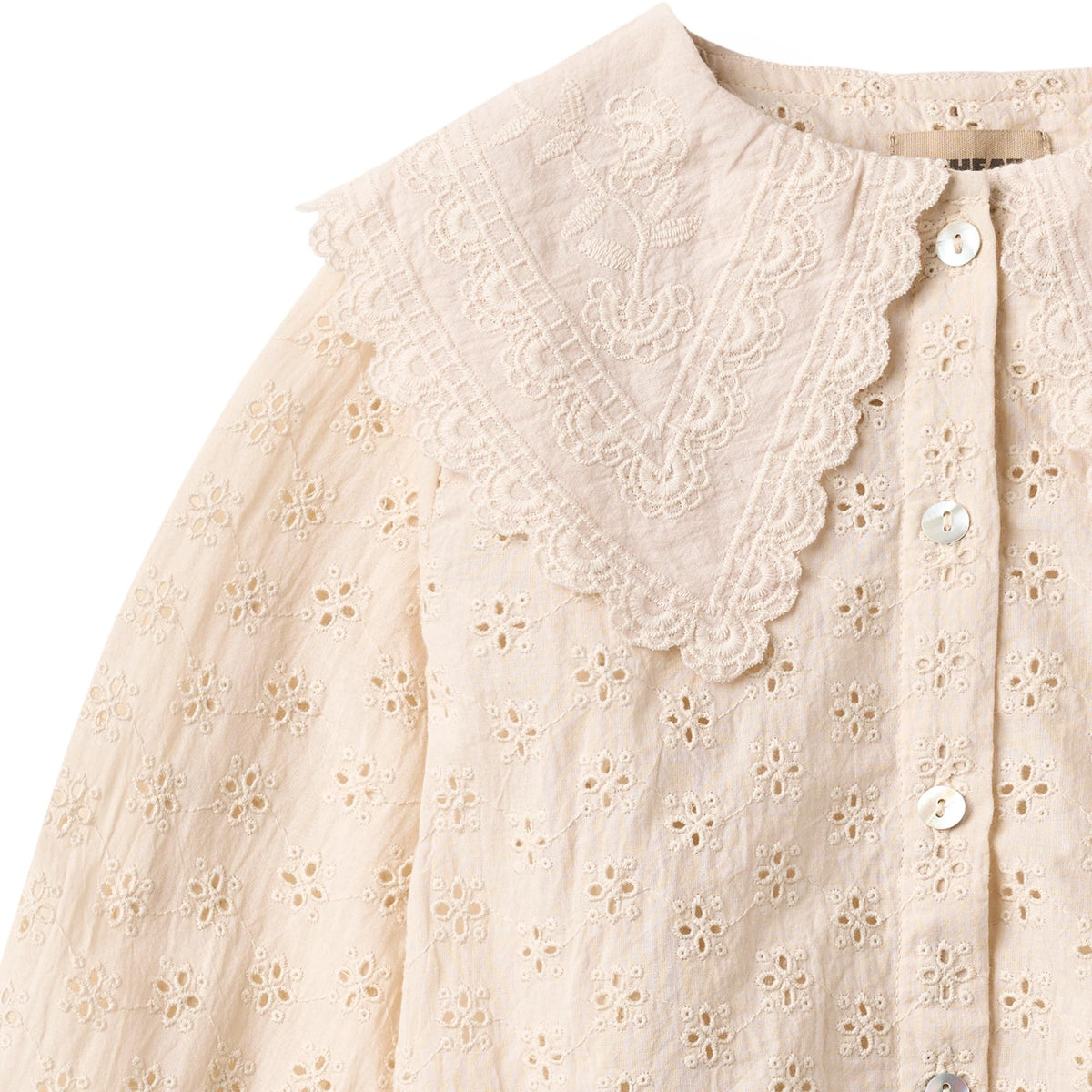 Wheat - Bluse med Krage Flora Almond Peach