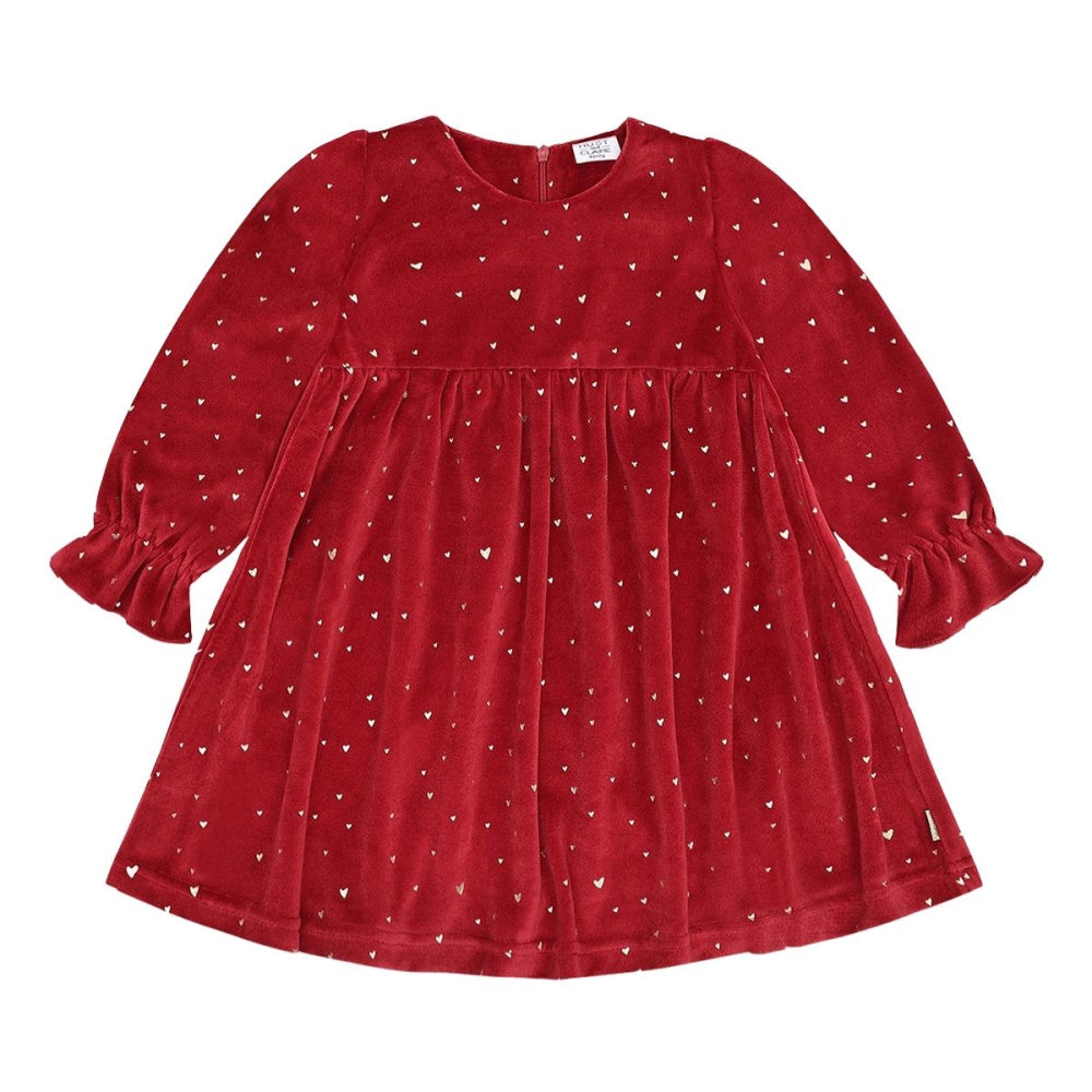Hust and Claire - Julekjole Velour Donna Gold Teaberry