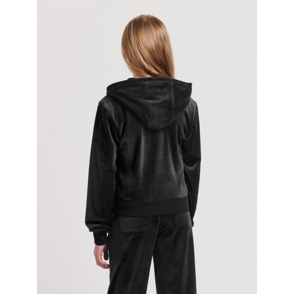 Juicy Couture - Velourjakke Tonal Zip Thru Hoodie Jet Black