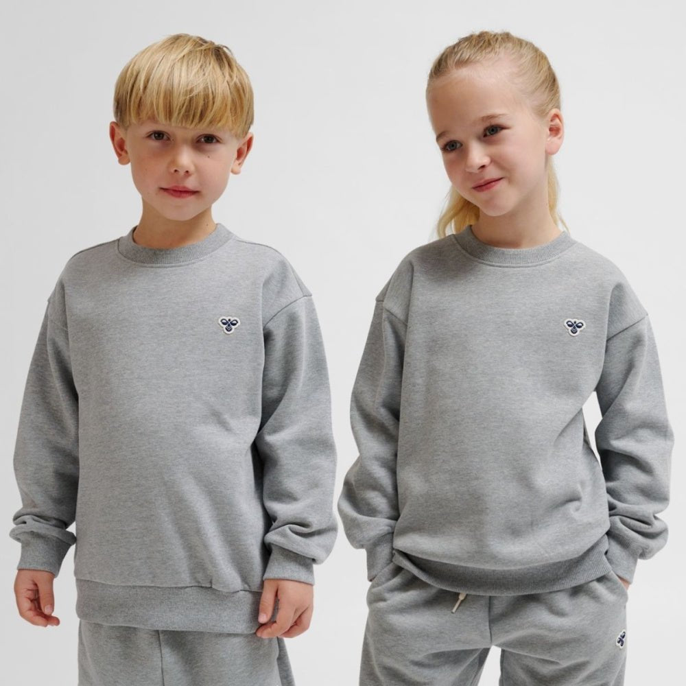 Hummel - Genser Loose Crewneck Bee Grey Melange - Guttelus