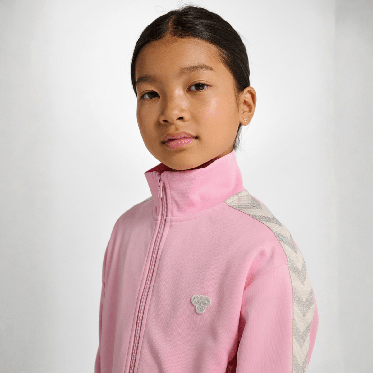 Hummel - Jakke Jr Poly Tape Zip Roseate Spoonbill - Guttelus