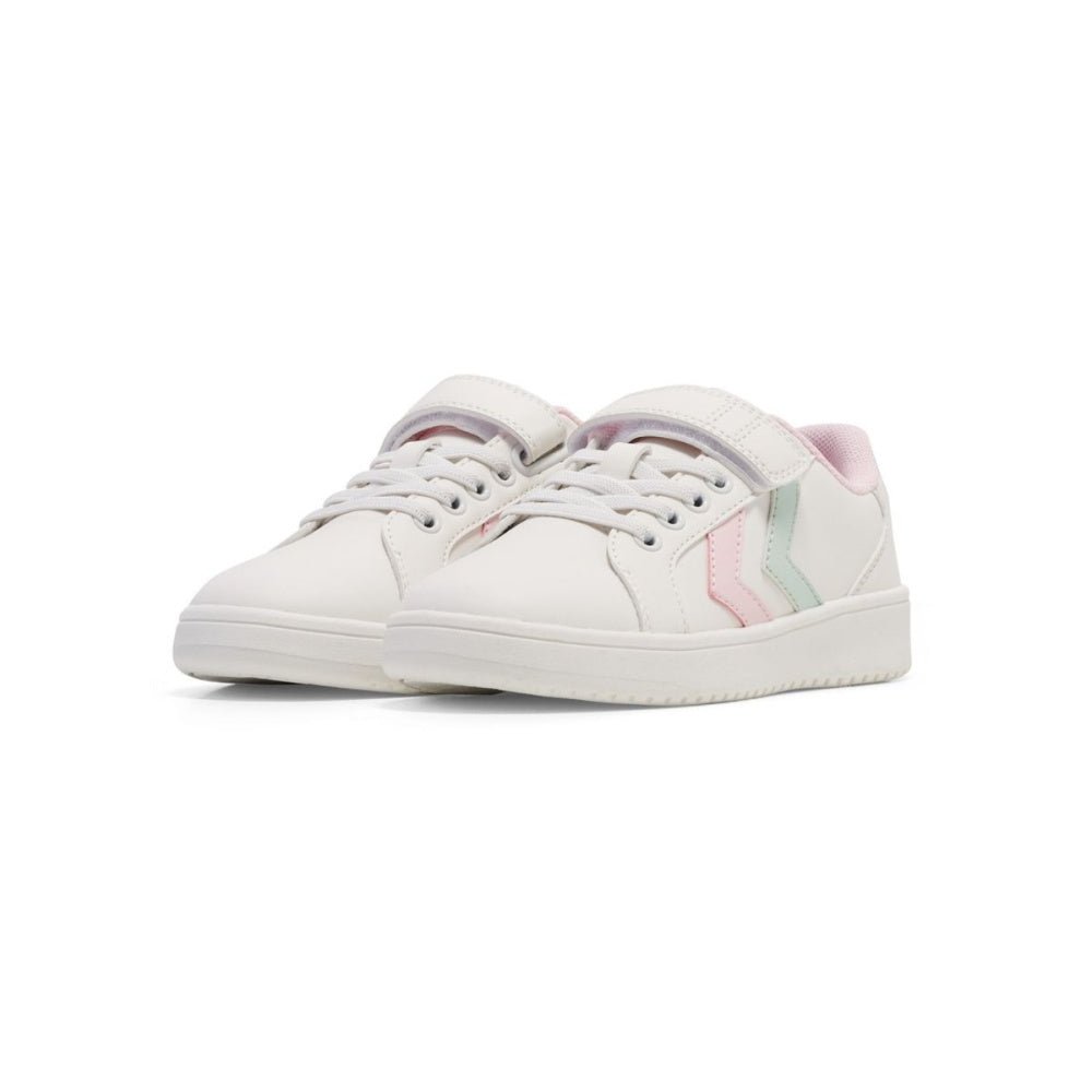 Hummel - Sneaker Derby Court Jr White/ Pink - Guttelus.no