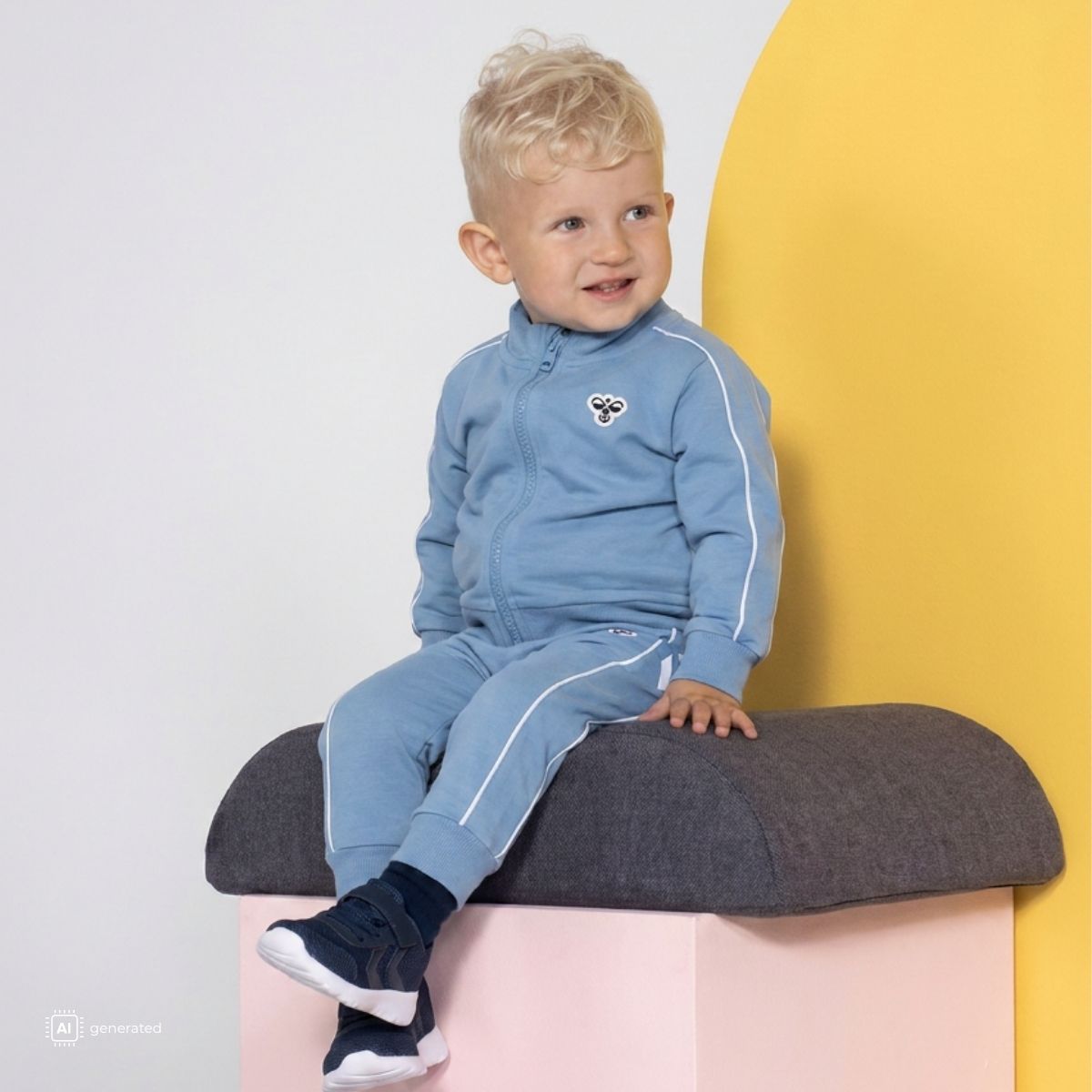 Hummel - Tracksuit Mini Co Reg Faded Denim