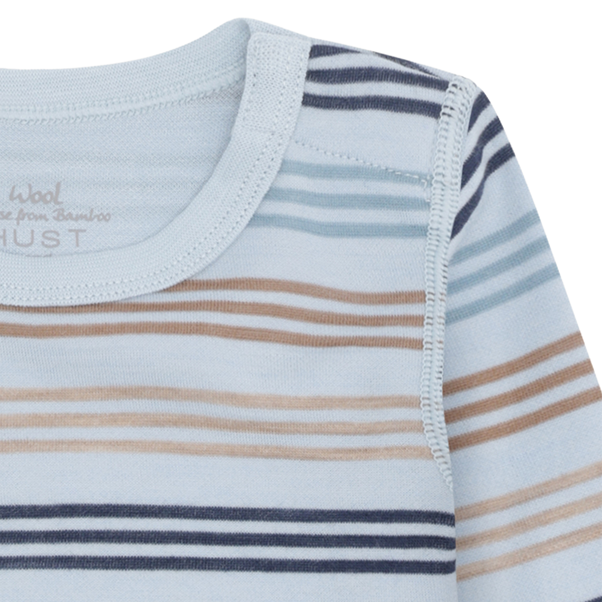 Hust and Claire - Body Ull og Bambus Baloo 3 Stripes Baby Blue